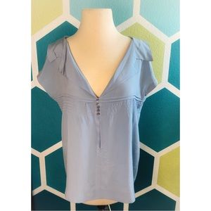 Blue silk miu miu blouse